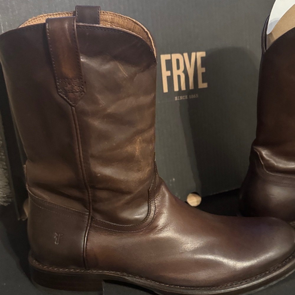 Frye Mens sz 11 Dark Brown Leather  ROPER Boots NWT - Picture 6 of 10